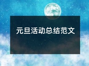 元旦活动总结范文