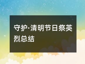 守护·清明节日祭英烈总结