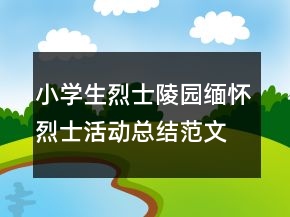 小学生烈士陵园缅怀烈士活动总结范文