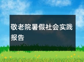 敬老院暑假社会实践报告