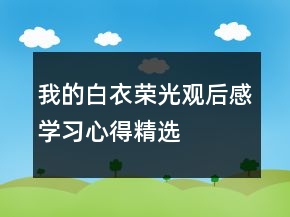 我的白衣荣光观后感学习心得精选