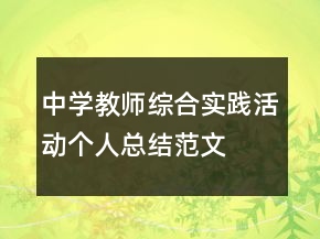 中学教师综合实践活动个人总结范文