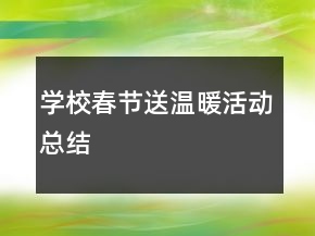 学校春节送温暖活动总结