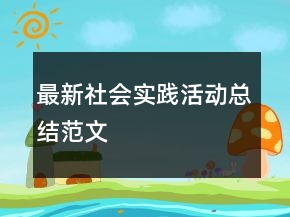 最新社会实践活动总结范文