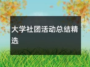 大学社团活动总结精选
