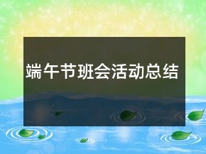 端午节班会活动总结