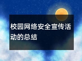 校园网络安全宣传活动的总结