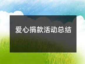 爱心捐款活动总结