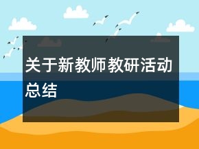 关于新教师教研活动总结