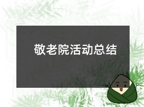 敬老院活动总结