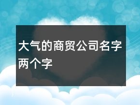 大气的商贸公司名字两个字