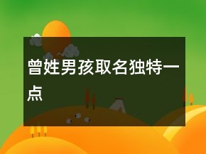 曾姓男孩取名独特一点