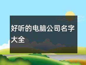 好听的电脑公司名字大全