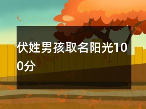 伏姓男孩取名阳光100分