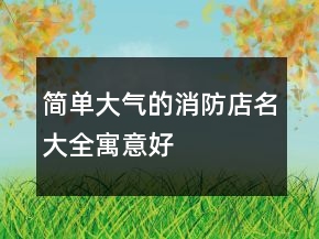 简单大气的消防店名大全寓意好