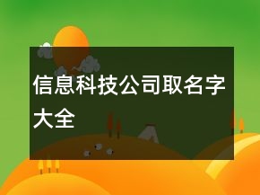 信息科技公司取名字大全