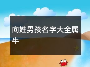 向姓男孩名字大全属牛