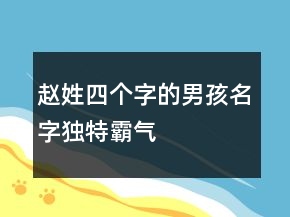 赵姓四个字的男孩名字独特霸气