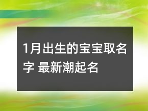 1月出生的宝宝取名字 最新潮起名