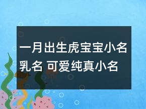 一月出生虎宝宝小名乳名 可爱纯真小名