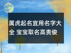 属虎起名宜用名字大全 宝宝取名高贵俊俏