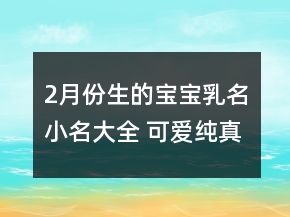 2月份生的宝宝乳名小名大全 可爱纯真