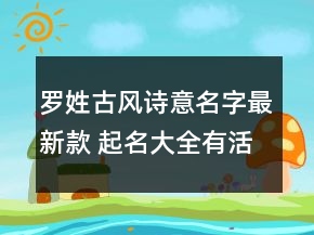 罗姓古风诗意名字最新款 起名大全有活力