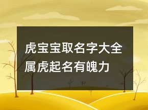 虎宝宝取名字大全 属虎起名有魄力