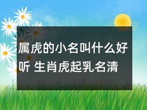 属虎的小名叫什么好听 生肖虎起乳名清新可爱