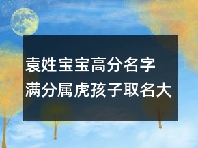 袁姓宝宝高分名字 满分属虎孩子取名大合集