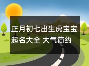 正月初七出生虎宝宝起名大全 大气简约名字推荐