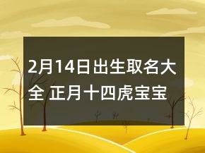 2月14日出生取名大全 正月十四虎宝宝小名乳名合集