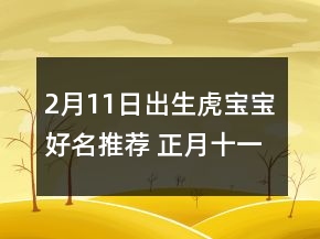 2月11日出生虎宝宝好名推荐 正月十一取名合集