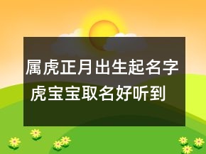 属虎正月出生起名字 虎宝宝取名好听到爆炸的