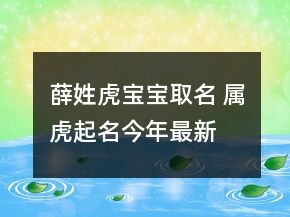 薛姓虎宝宝取名 属虎起名今年最新