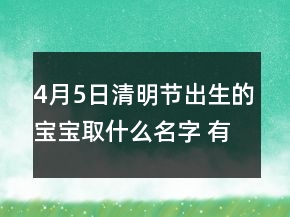 4月5日清明节出生的宝宝取什么名字 有福气吉利起名推荐