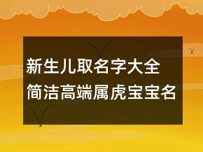 新生儿取名字大全 简洁高端属虎宝宝名字