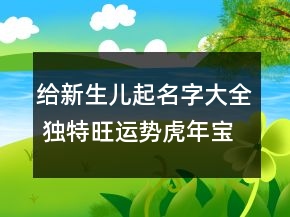 给新生儿起名字大全 独特旺运势虎年宝宝起名
