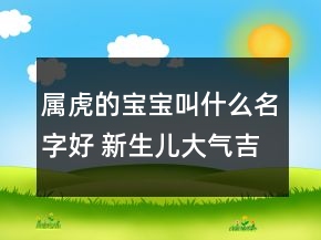 属虎的宝宝叫什么名字好 新生儿大气吉利名字