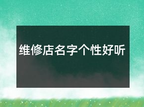 维修店名字个性好听
