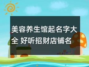 美容养生馆起名字大全 好听招财店铺名字