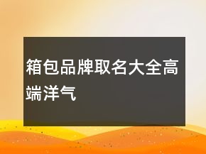 箱包品牌取名大全高端洋气