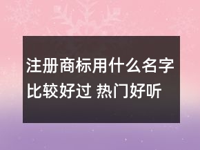 注册商标用什么名字比较好过 热门好听的商标名字大全