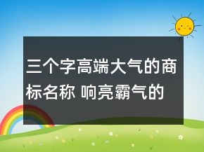 三个字高端大气的商标名称 响亮霸气的商标名字大全