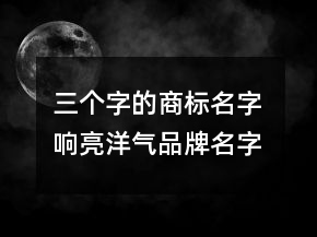 三个字的商标名字 响亮洋气品牌名字