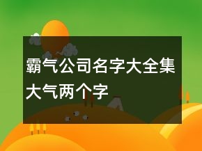 霸气公司名字大全集大气两个字