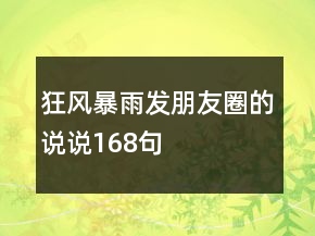 狂风暴雨发朋友圈的说说168句
