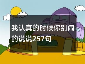 我认真的时候你别闹的说说257句