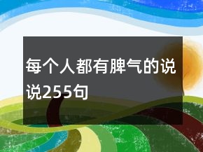 每个人都有脾气的说说255句