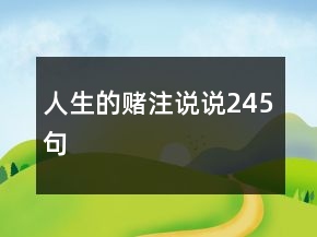 人生的赌注说说245句